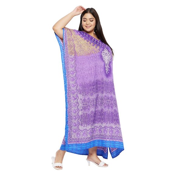 Gypsie Blu Womens Luxury Kaftan Maxi Dress Plus Size Caftan Party Night Gown - Picture 3 of 7